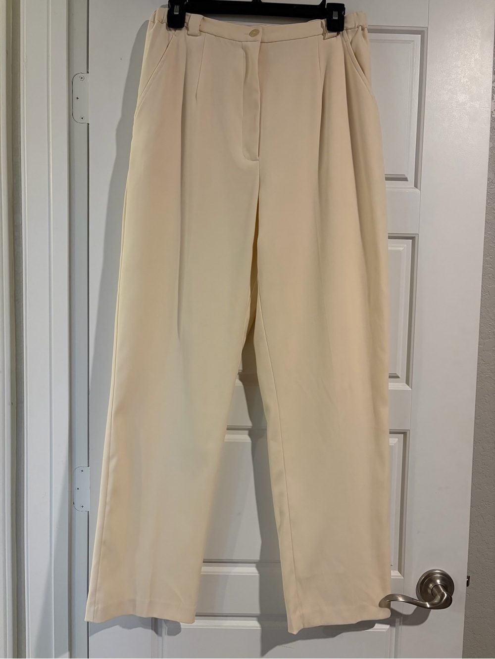 Coldwater Creek| Wide Leg Tapered Brush Texture Elastic Waist Trouser Pant|Sz 10